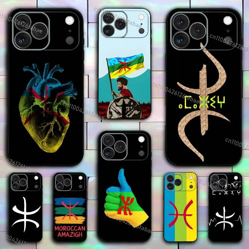 

Cool Amazigh Berber Flag Phone Case For iPhone 17,16,15,14,13,12,11,X,XR,XS,Plus,Mini,Pro,Max Soft black Shockproof Cover