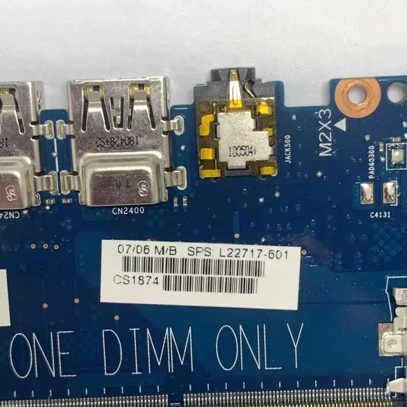 Para HP 17-CA Laptop Placa-mãe L22717-001 L22717-501 L22717-601 Mainboard 6050A2983001-MB-A01(A1) W/Ryzen 5 2500U CPU 100% Teste