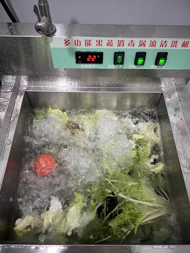 Lavadoras ultrasónicas de acero inoxidable para frutas y verduras, lavadora de frutas y verduras, máquina de limpieza de hidromasaje para puerros y patatas