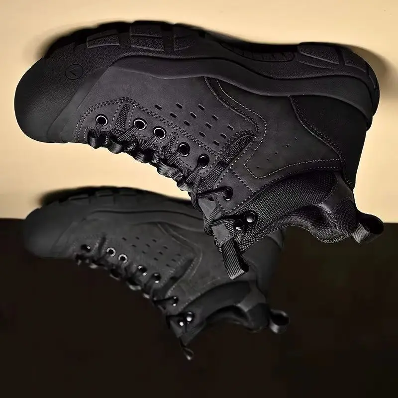 

Hot Sale Men Sport Mountain Shoes High Top Mens Mountaineering Boots Thick Soled Non-Slip Trekking Sneakers For Man