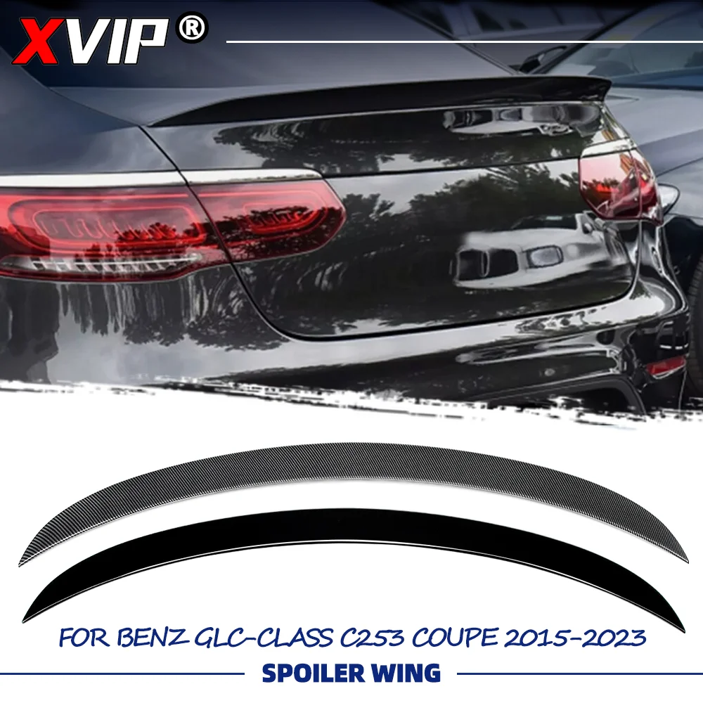 

XVIP Glossy Black Glossy Carbon Fiber Look Rear Spoiler Wing For Mercedes Benz GLC-Class X253 Coupe 2015-2023