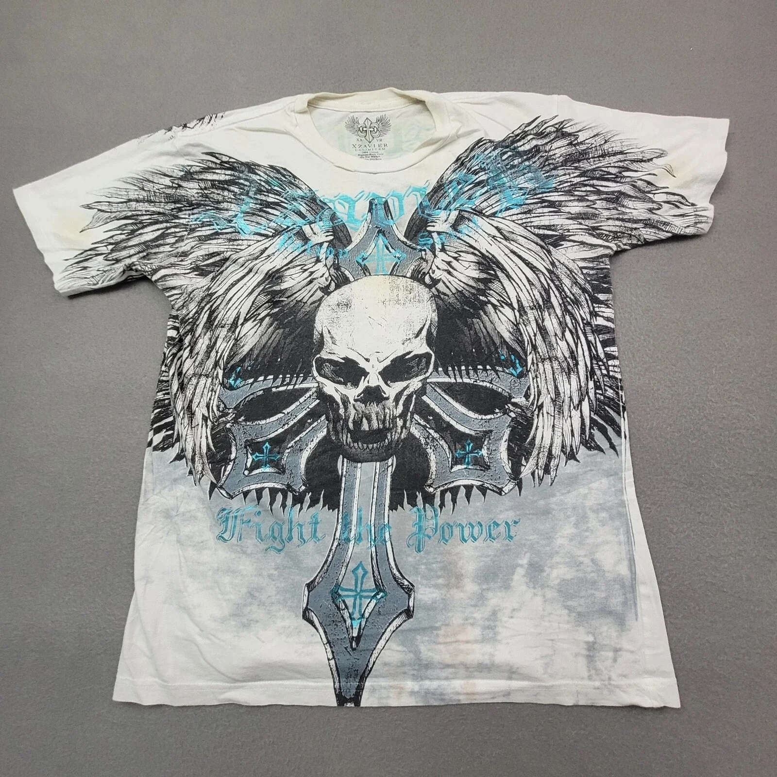 Xzavier Retro Punk Cotton T-Shirt 2000s Vintage Graphic Print Oversized Streetwear Men's Soft Round Neck Short Sleeve Top
