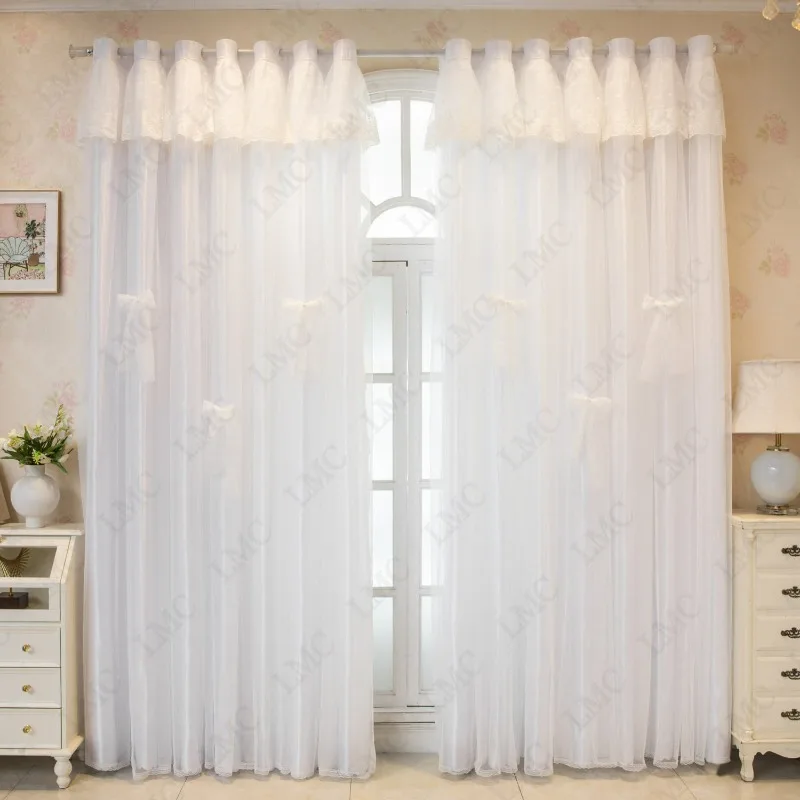 

Double Layer Thickened Blackout Curtain Cream Princess for Bedroom Living Room Girl Dream Double Layer Drapes Thermal Insulated