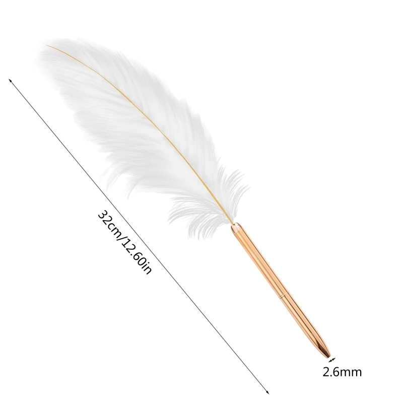 สไตล์ปากกาลูกลื่นขนนกสีขาวงานแต่งงานการเขียนปากกาปากกาลายเซ็นธุรกิจสำหรับเหมาะสำหรับครูผู้หญิงผู้ชาย School Of