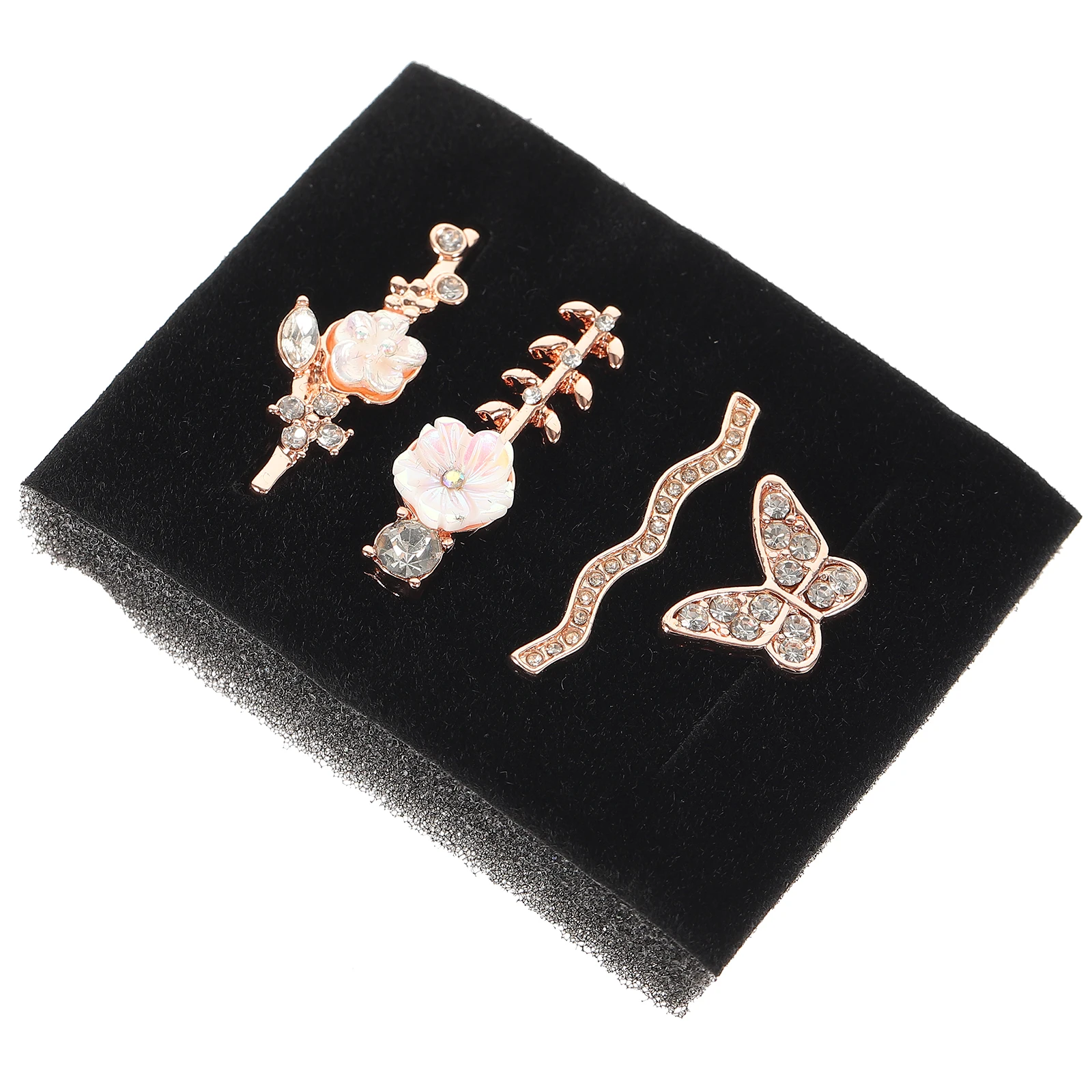 

4 Pcs Watch B Decorative Ring Charm Lightweight Sturdy Materials Unique Style Rhinestone Decoration Smartwatch Strap Ring Loops