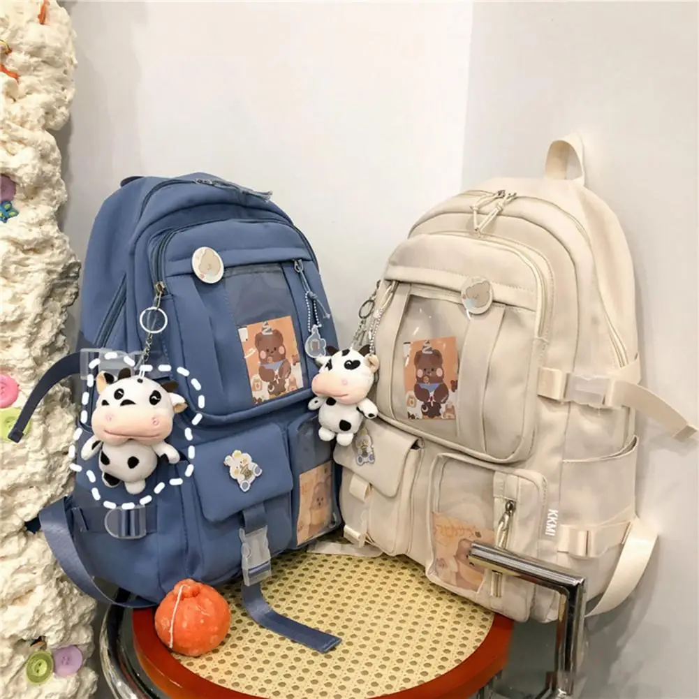Japan Korean Style Girls Bookbag Space-saving Large Capacity Durable Smooth Zipper Spacious Capacity Backpack School Bag