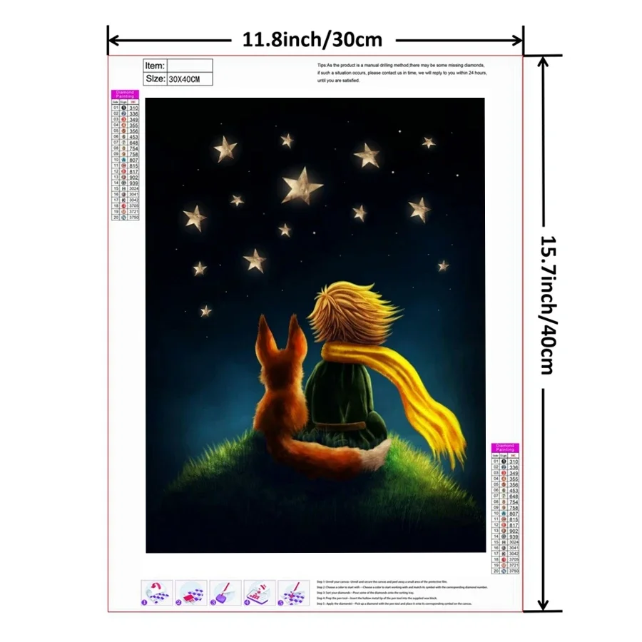 The Little Prince Diamond Painting New 5D DIY Full Round Diamonds Mosaic Embroidery Cross Stitch Kit Rhinestone Home Decor Gift