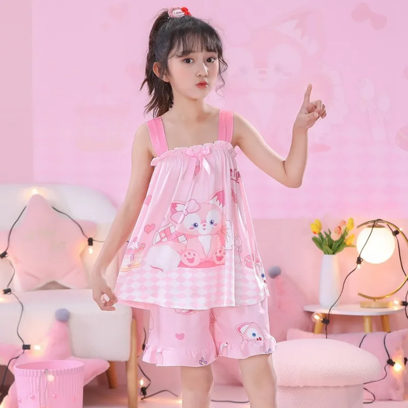 Summer Baby Kids Pajamas Sets Mickey Boys Pajamas For Girls Sleeveles Hollow Rabbit Tshirt Short Pijama Suit Children Clothing