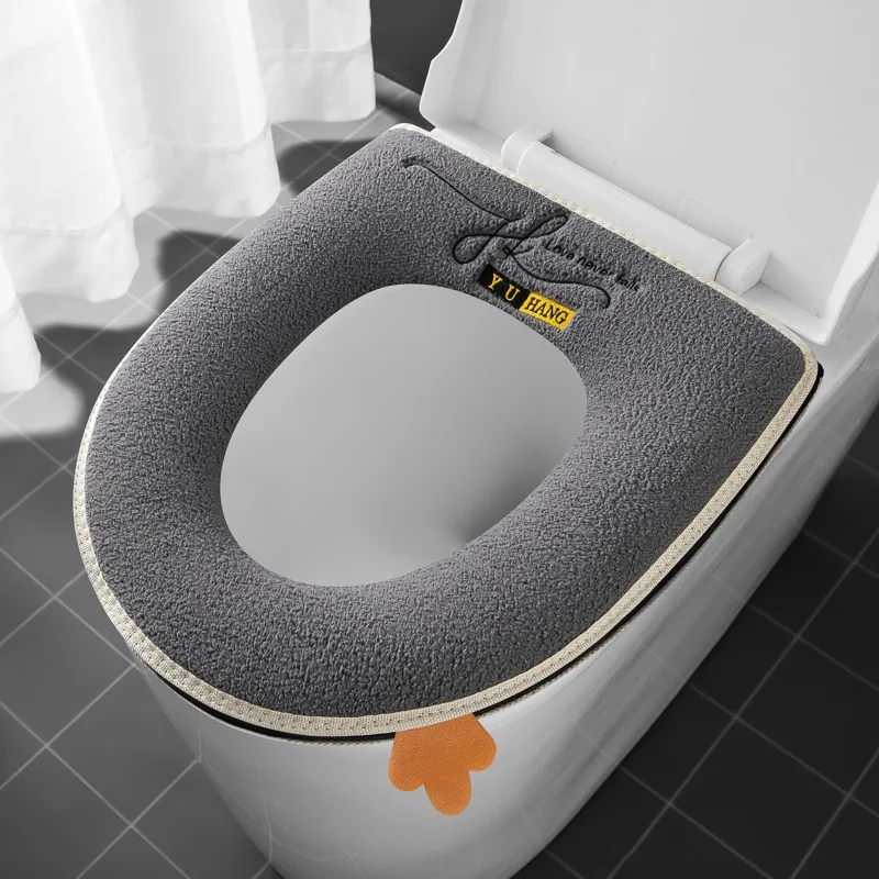 Universal Cartoon Toilet Mat Soft Washable Autumn Winter Zipper Toilet Seat Cushion Closestool Bathroom Accessories