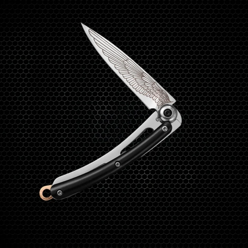Stainless Steel Folding Pocket Knife with Wing Design, Keychain Pendant, Portable EDC Tool for Outdoor Camping, Travel Tool
