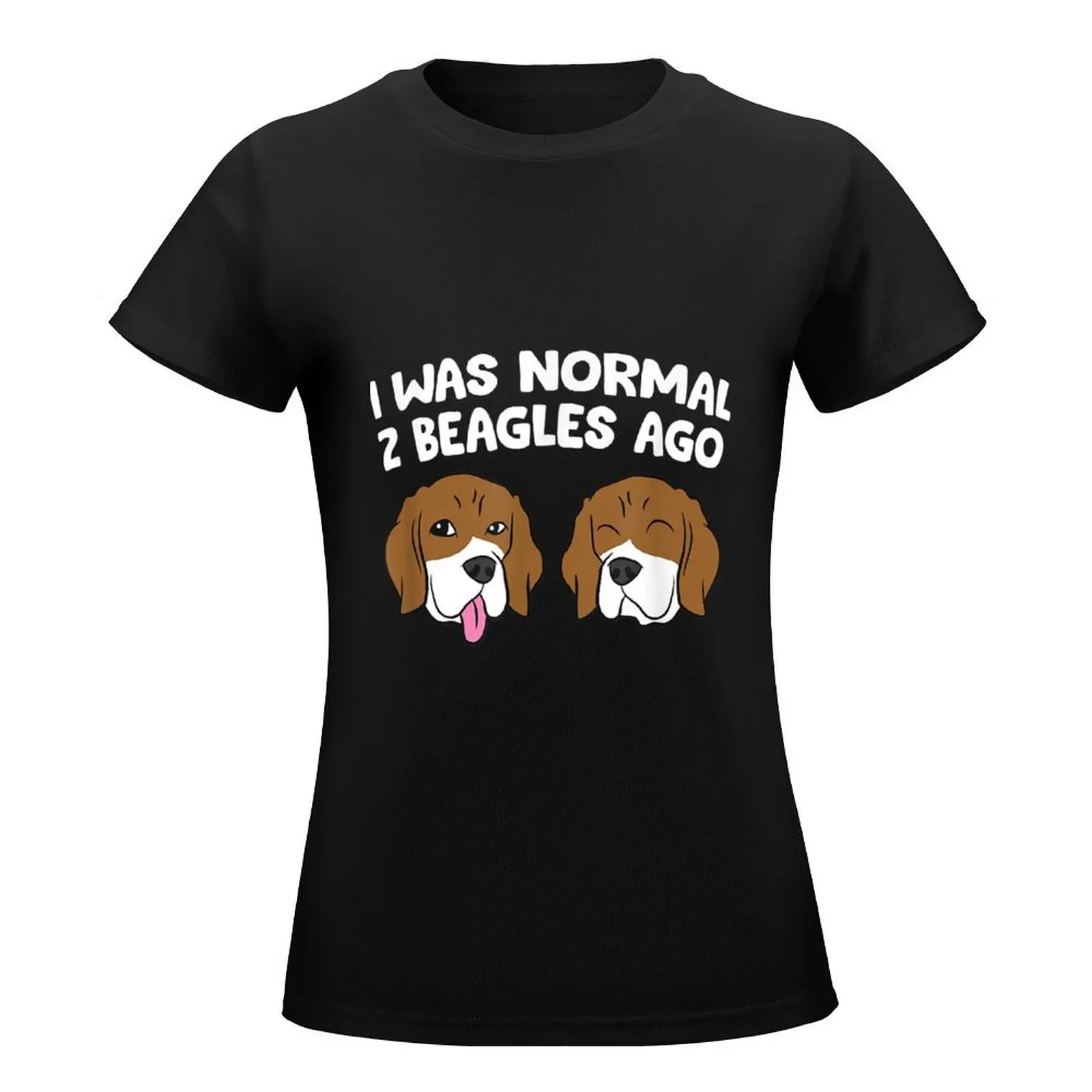 I Was Normal 2 Beagles Ago Funny Beagle Puppies Beagle Dog T-Shirt korean fashion cotton t shirts Women