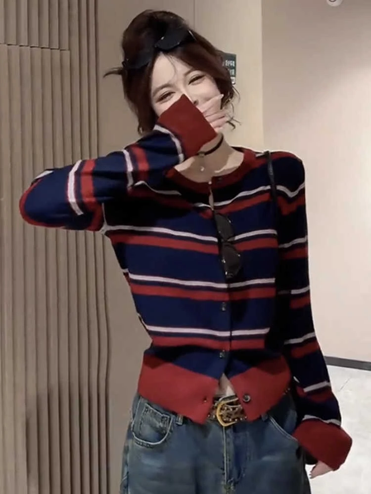 

Корейский уникальный вязаный цветной блуз, приталенный модный открытый кардиган, осенний новый мужской вязаный свитер High End Sensation