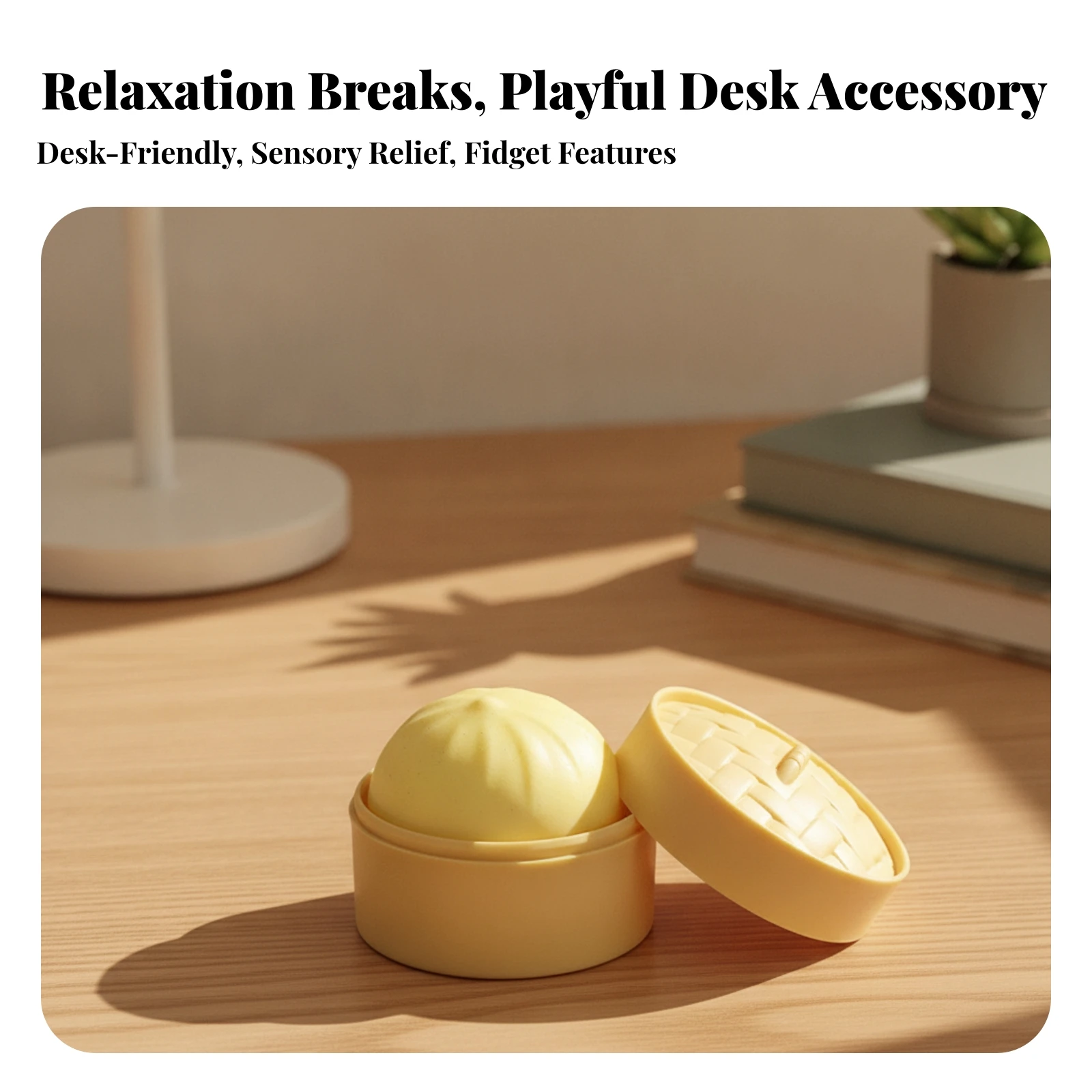 Dumpling Toy with Steamer Cute Dumpling Press Toy Stress Ball Tactile Compact for Fidgeters, Office, Study Breaks