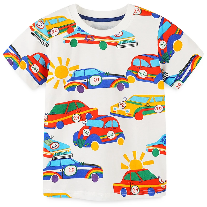 

2024 Baby Boys Summer Clothing Rocket T Shirt Cotton Fashionable Boy Tops Short Sleeve Tops 2-7 Years