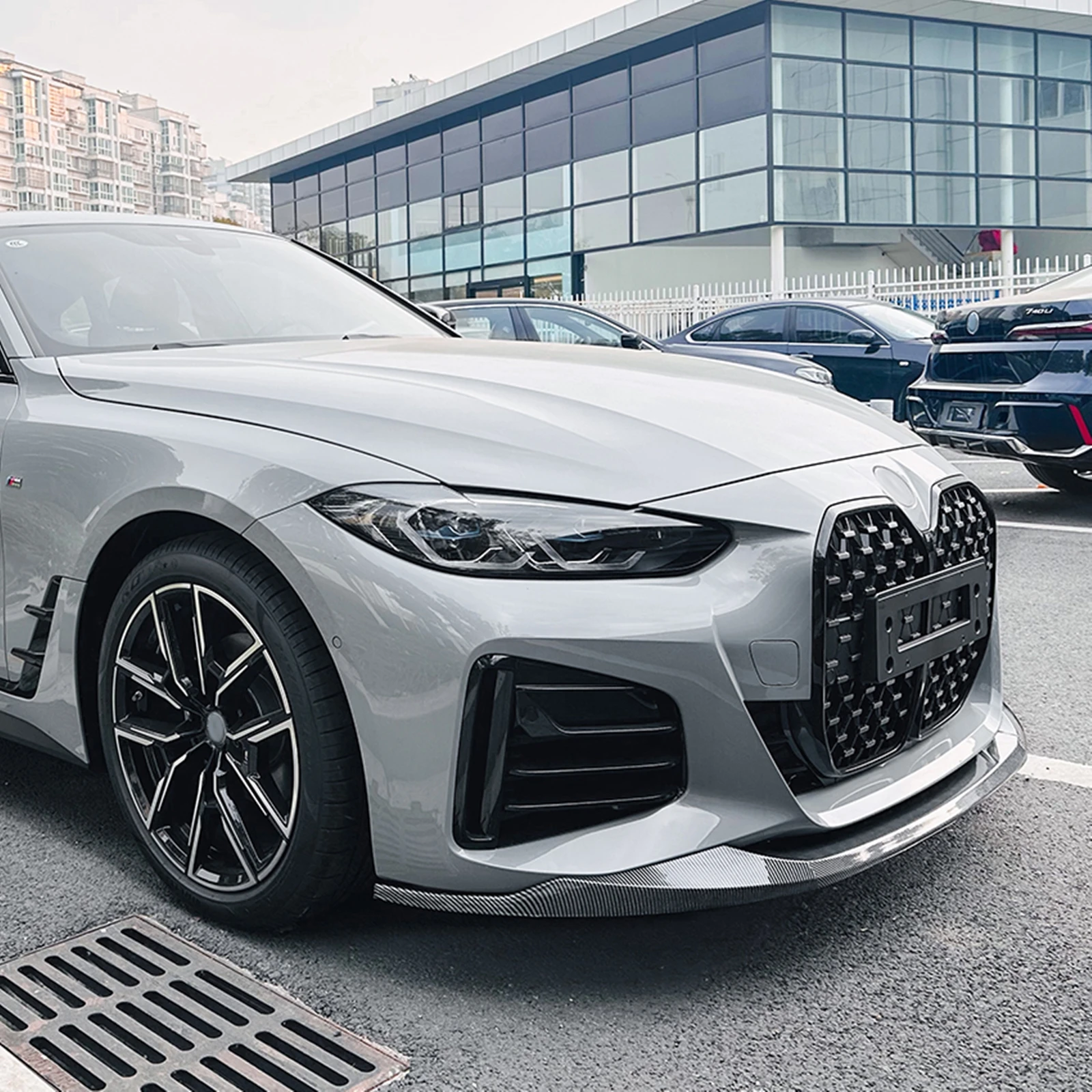 Front Bumper Spoiler Lip Lower Splitter Protector Blade For BMW 4 Series G24 G26 M Sport M440i i4 M50 Gran Coupe 4 Door 2020-25