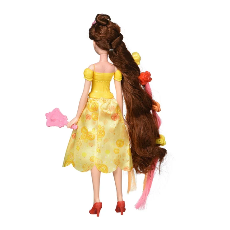 Original Disney Princess Hair Style Salon Series Princess Belle Rapunzel Doll Cute Anime Action Figure Children\'s Holiday Gifts