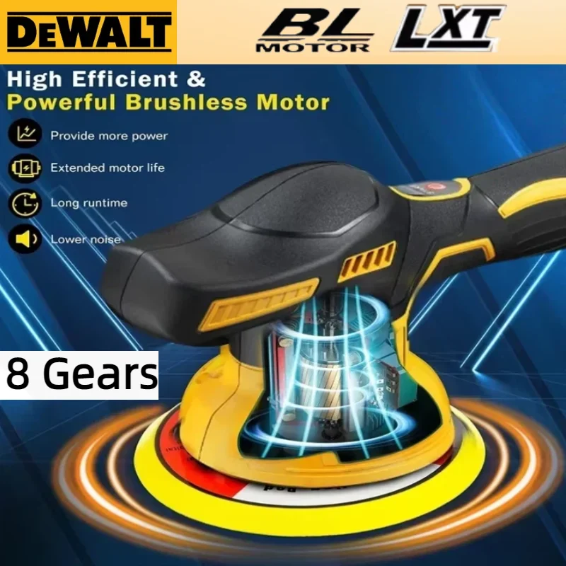 ديوالت شاشة ديجيتال اللاسلكي 8 التروس سيارة الملمع الكهربائية الملمع السيارات سيارة الصبح آلة تلميع لبطارية 20 فولت #3