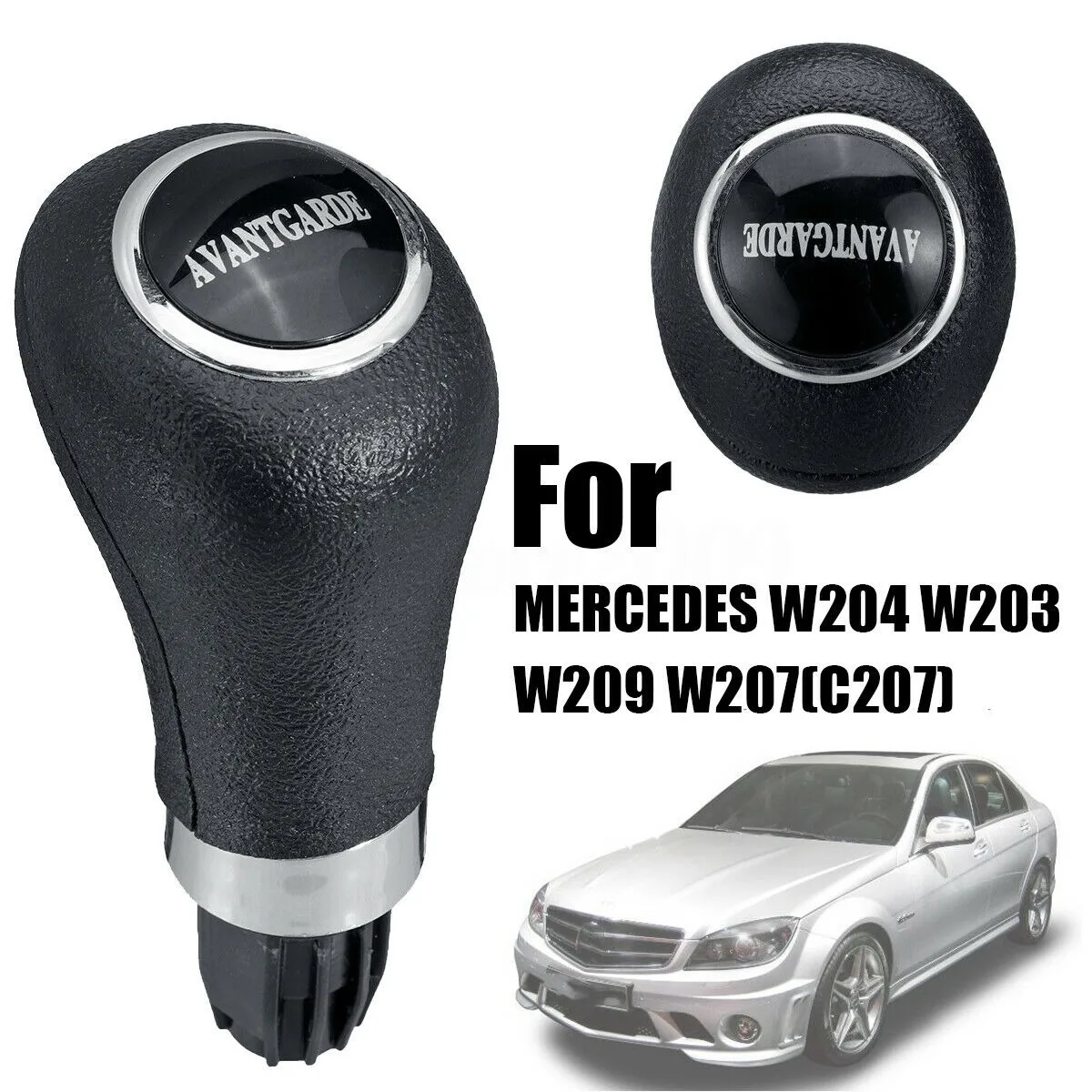 Automatic AT AVANTGARDE Gearshift Knob Gear Shift Knob Leather Boot Gaitor Cover for W204 W203 W209