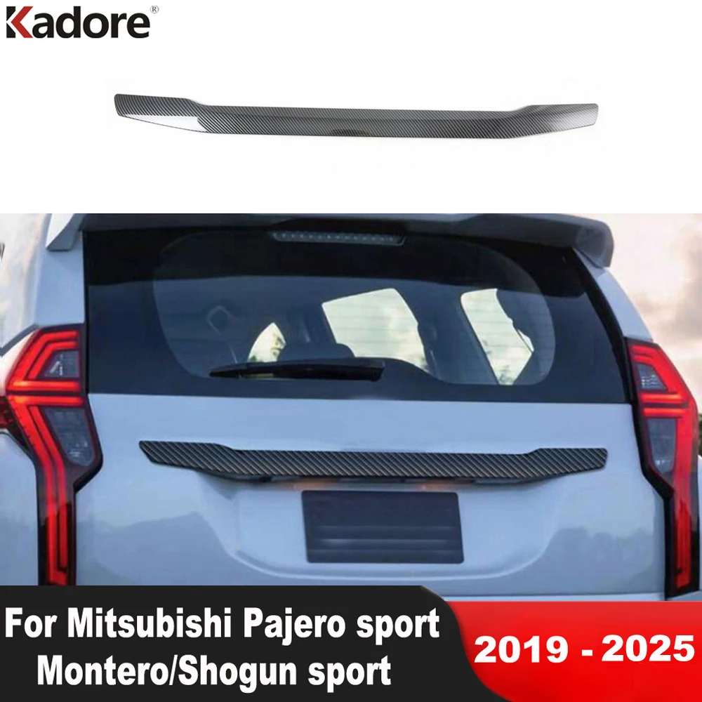

For Mitsubishi Pajero/Montero/Shogun sport 2019-2024 2025 Carbon Fiber Car Accessories Rear Trunk Lid Cover Trim Tailgate Strip