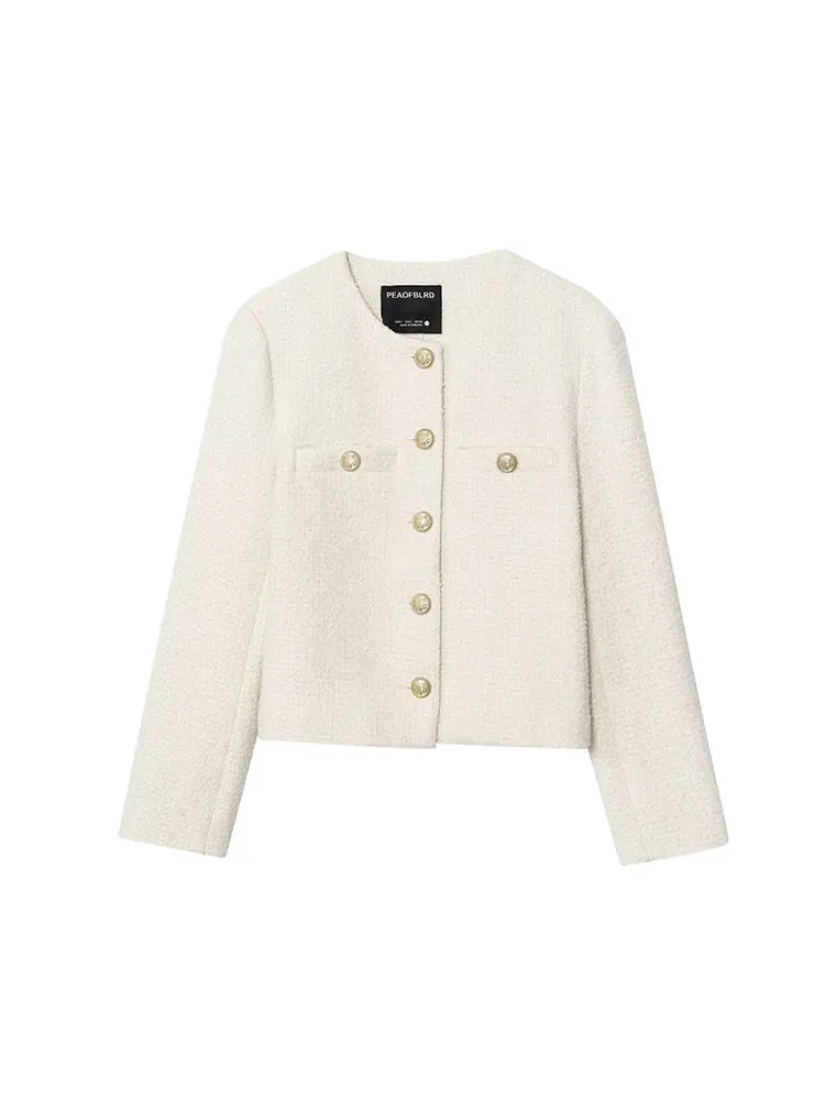NLZGMSJ 2025 Autumn Women Tweed Single Breasted Elegant Jackets Coat Long Sleeve Pocket Decoration Jacket Woman Clothings