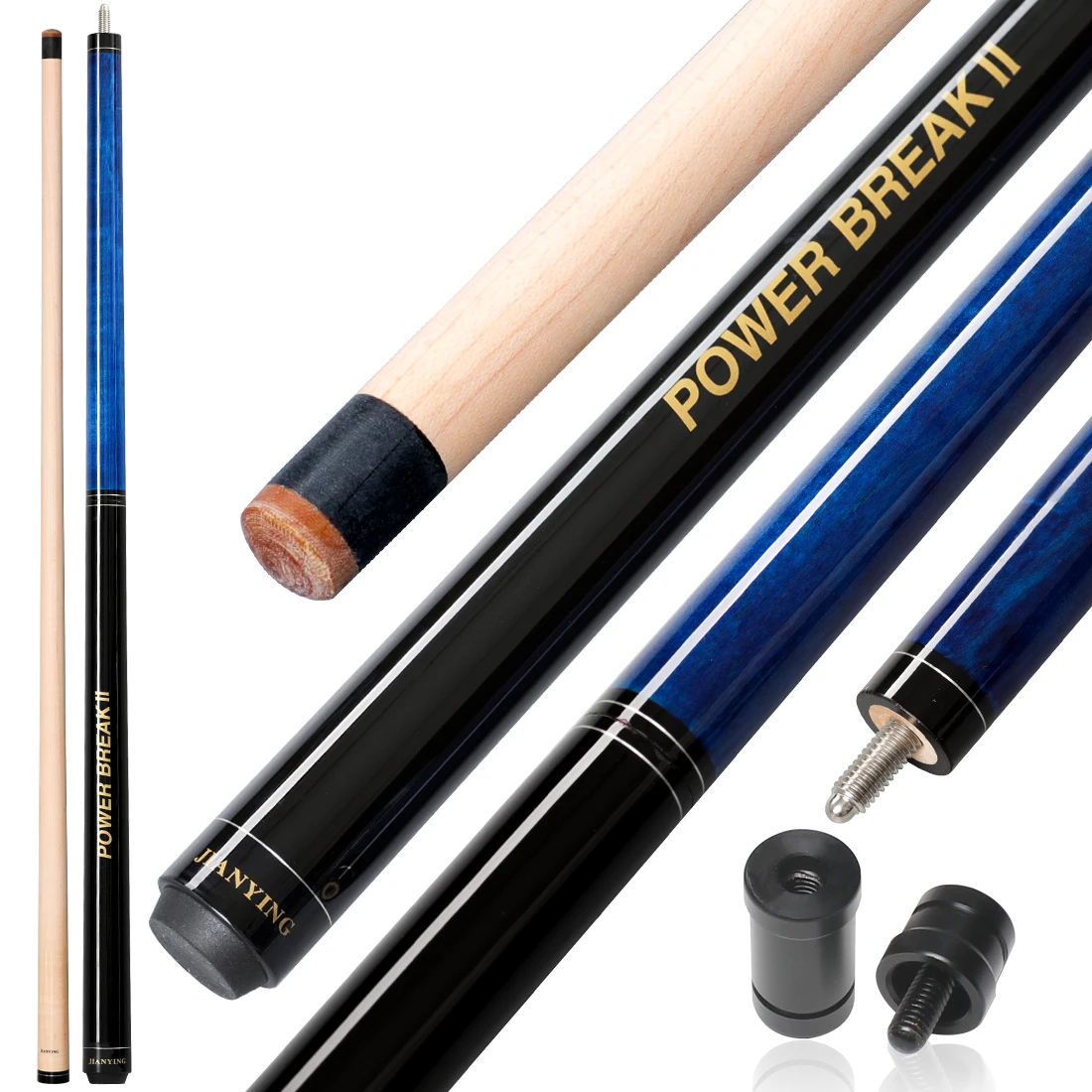 Jianying PD-11 Break Jump Pool Cue 3 Piece Jump/Break Cue Stick 13.5mm Tip Canadian Maple Shaft Billiard Sticks