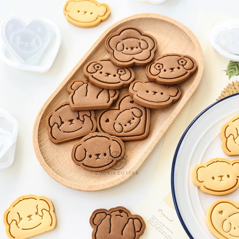 Cute Cartoon Dog Shaped Cookie Cutter Mold Various Puppy Cookie Embosser Mould Biscuit Fondant Cake Decoration Making Tools