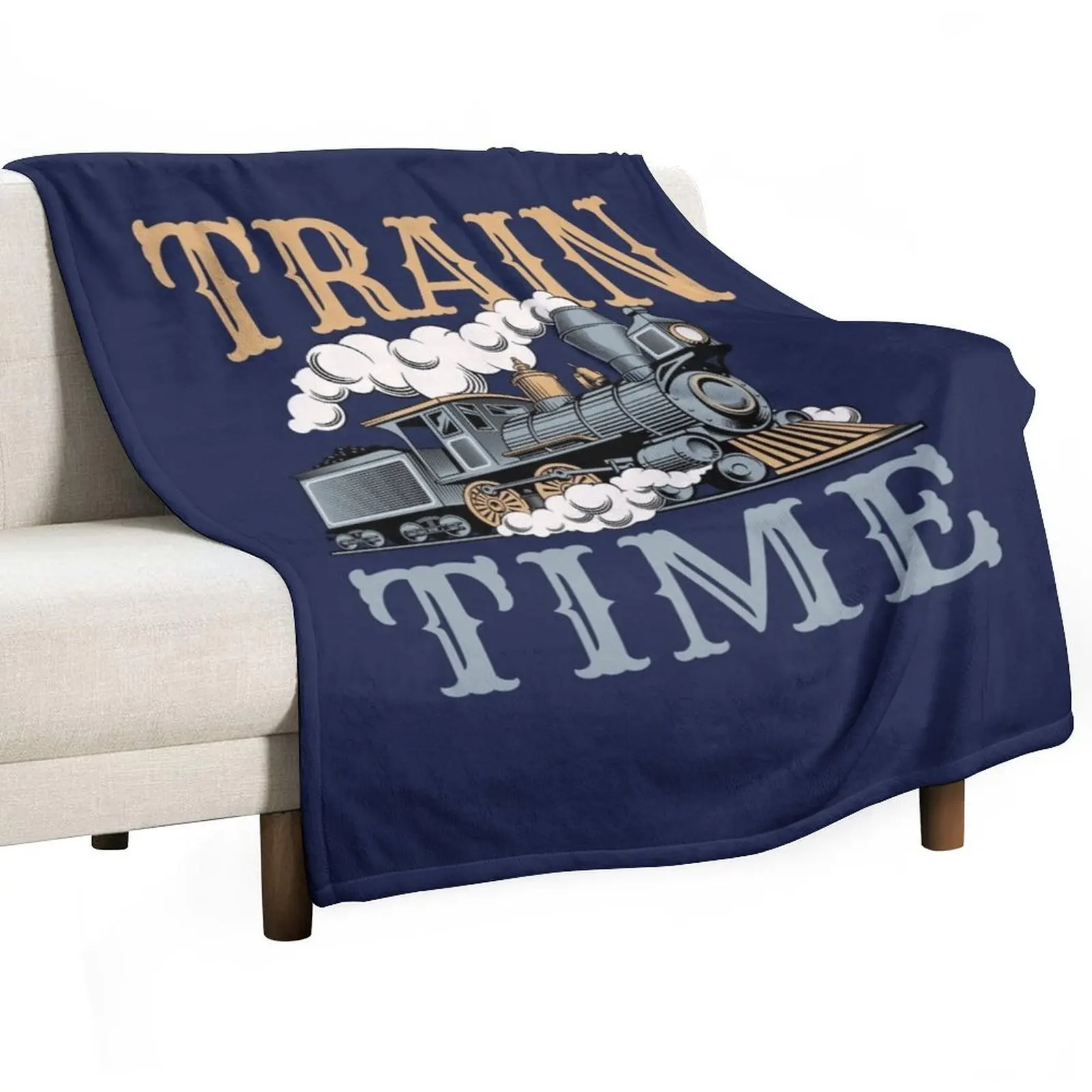 Train Time Model Train Trains Enthusiast Throw Blanket Comforter Hairys Tourist Fashion Sofas Sofas Bed covers Blankets