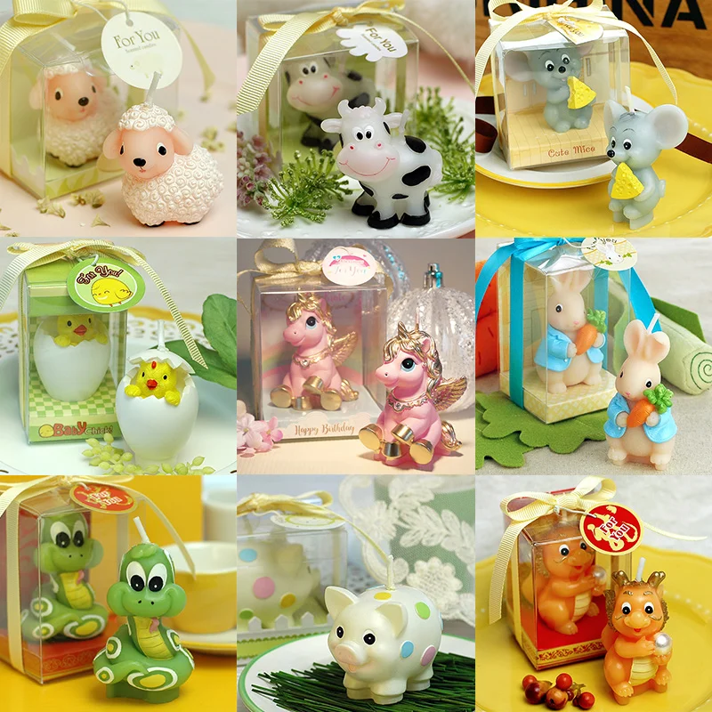 12 Zodiac Animals Cartoon Birthday Candles Mouse Cow Tiger