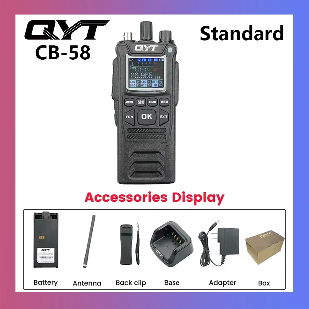 New! CB Radio CB-58 26.965-27.405MHz FM AM Mode Citizen Band Radio 27MHz Handheld Walkie Talkie With 4100mAh CB Radio