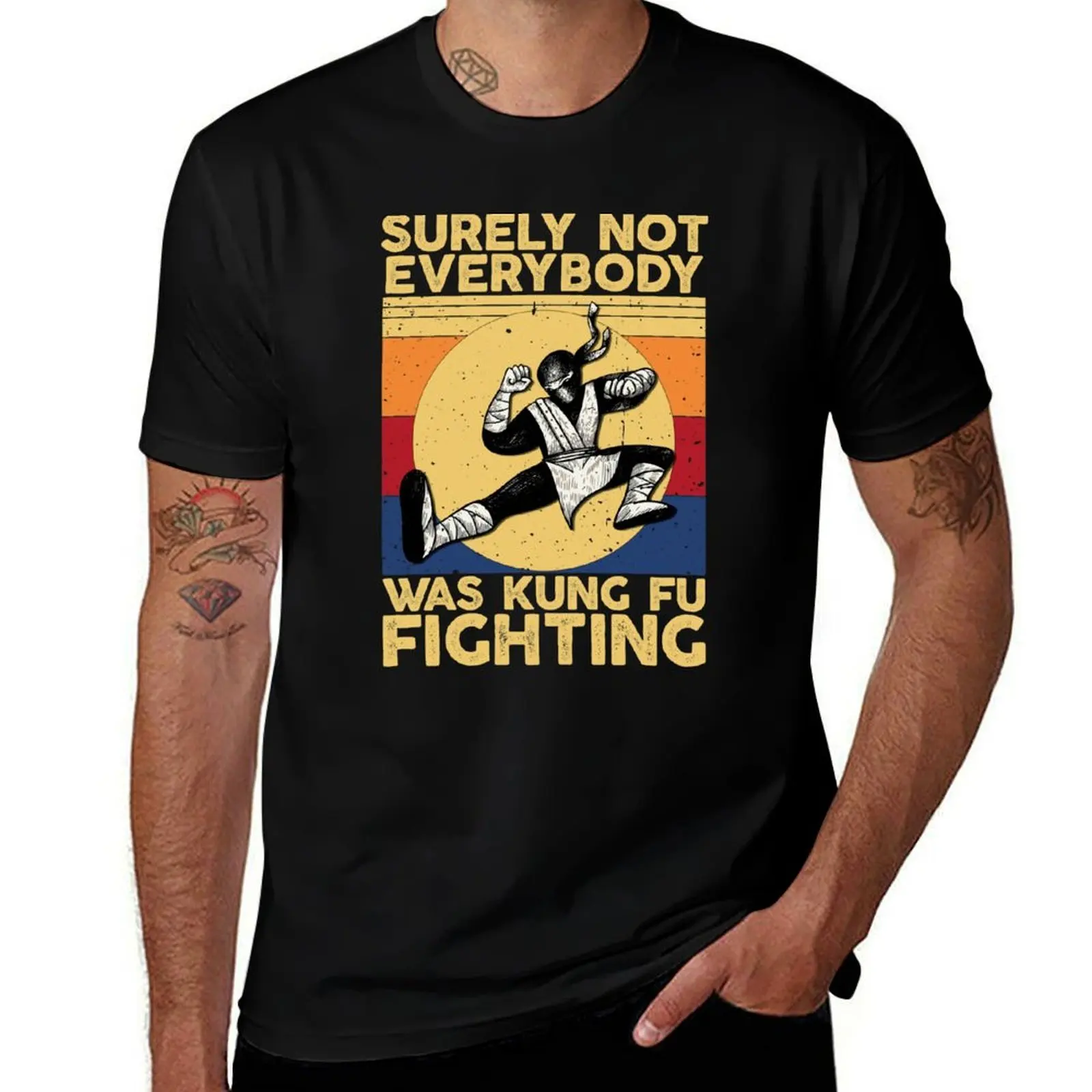

Vintage Surely Not Everybody Was Kung-Fu Fighting Funny Karate Fight Kung-Fu Fighter Arts Panda Legend Gifts T-Shirt