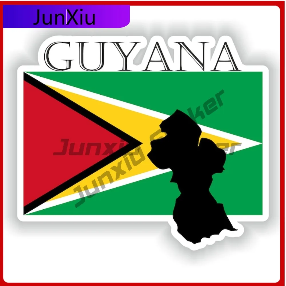 

Guyana Flag Map Shape Outline Badge Vinyl Sticker Auto Rv Bumper Moto Stickers Graphics Decals Sticker Camping Car Decoration