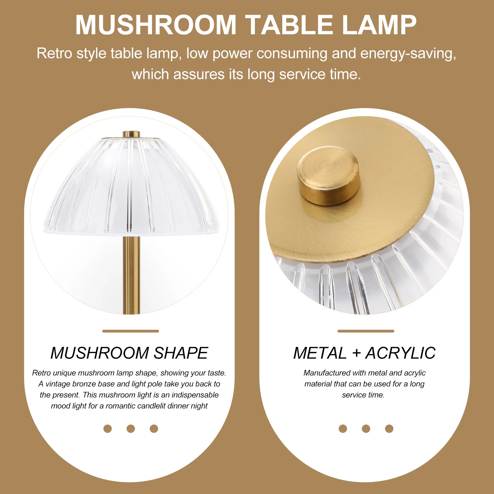 

Грибная лампа в винтажном стиле, перезаряжаемый сенсорный датчик, прикроватный ночник с регулируемой яркостью, настольная лампа, ночник