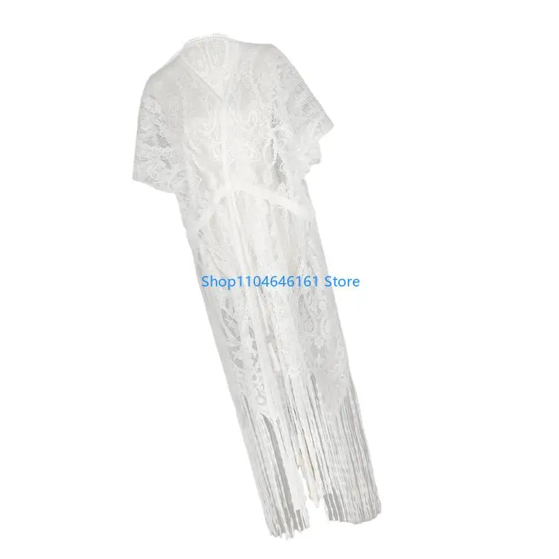 

Comfortable Fringed Swimwear Coverup Dress Breathable Beach Vacation Cardigan