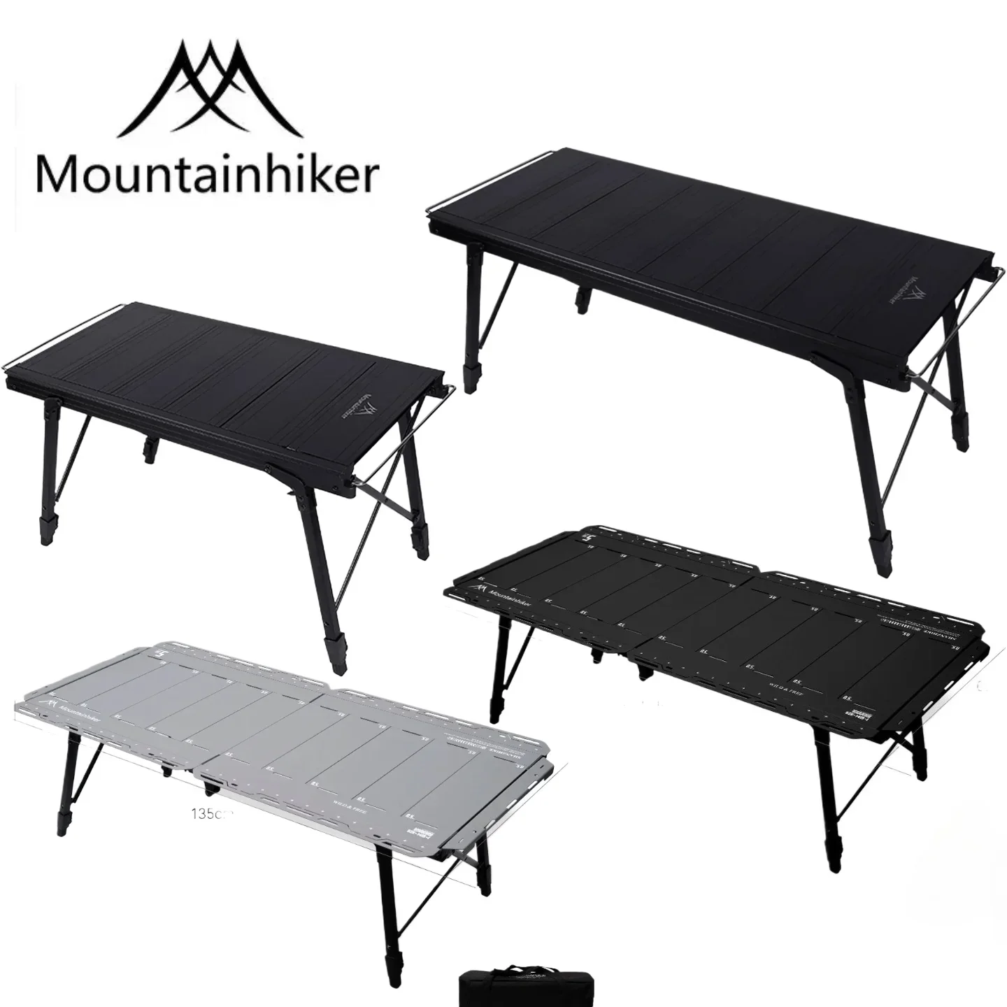 MOUNTAINHIKER 2026 Newest IGT Table 3-Unit 4-Unit 5-Unit Black Silver Folding Camping Table