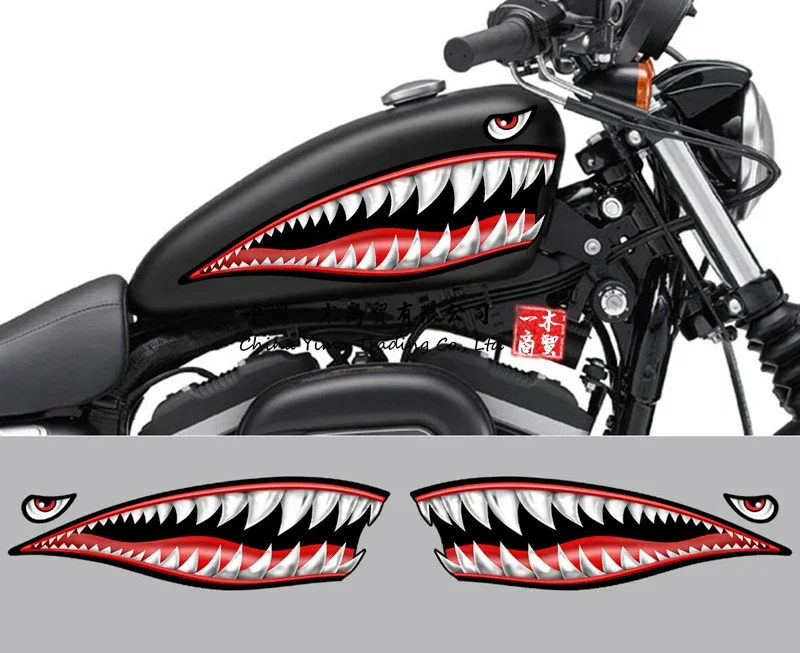 

2 x shark teeth shark chopper bobber 50cm sticker sticker motorcycle biker