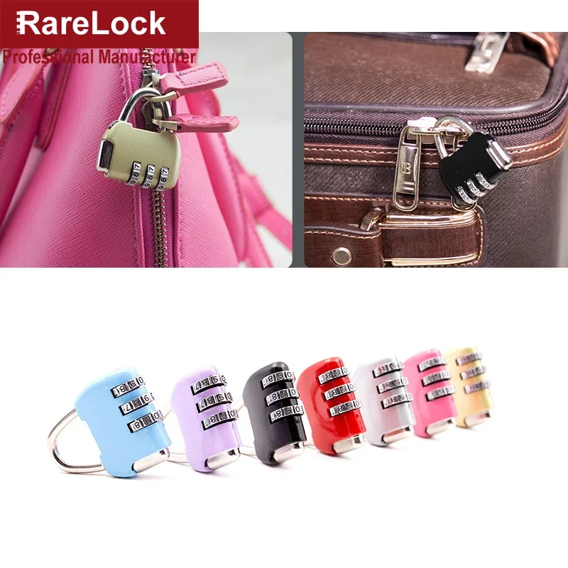 Colorful Combination Padlock Mini Lock for Suitcase Travel Bag Handbag Backpack Luggage Jewelry Box Gift Rarelock ZS33 I