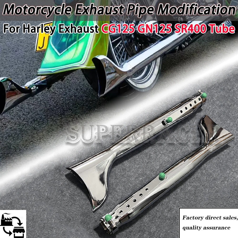 

38-45mm Motorcross Exhaust Modified Retro Cafe Racer Motorcycle Muffler Exhaust System For Harley Exhaust CG125 GN125 SR400 Tube