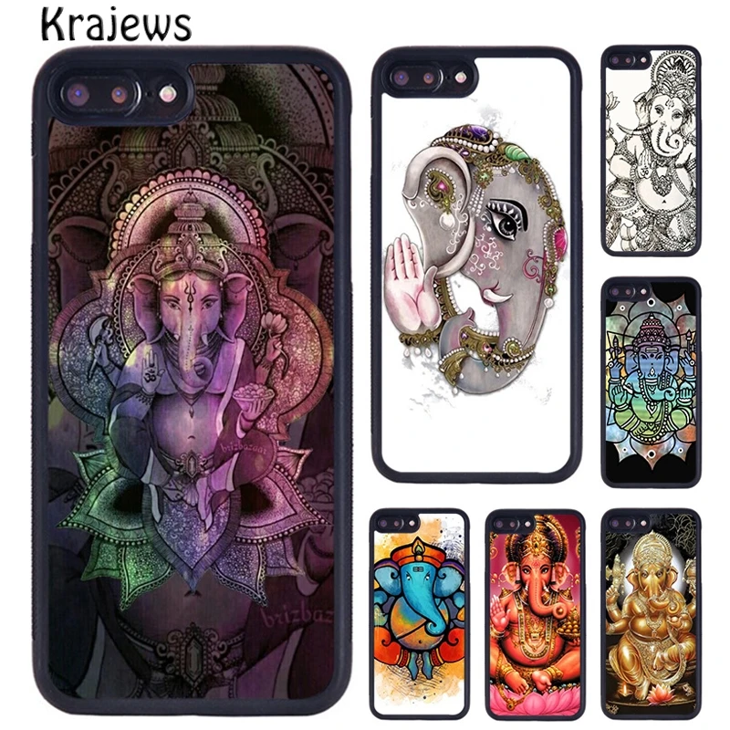 Krajews God of wisdom Ganesh elephant phone Case For iPhone 16 15 14 Plus 11 12 mini 13 Pro XR XS Max cover coque