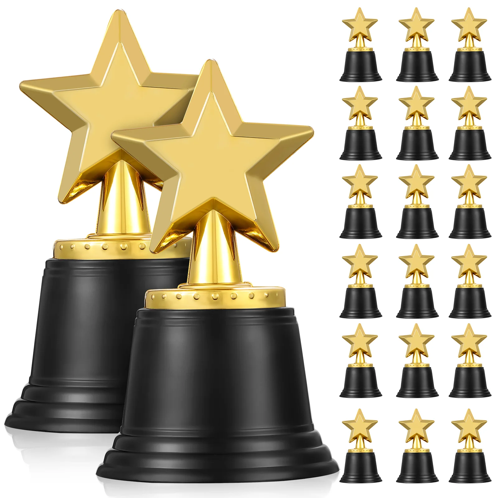 20 Pcs Trophy Party Decor Mini Cup Gold Favors Plastic Five-point Star Child Kids Award Toy