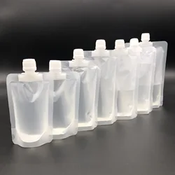 Large Caliber 1.5CM 50Pcs Transparent Plastic Bags Drink Pouch Sealed Reusable Beverage Juice Milk Coffee Travel Organizer Bag