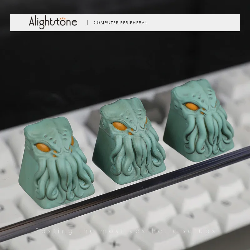 Creative three-dimensional octopus keycap 3D embossed cross personalized resin single peripheral custom original mechanical keyc