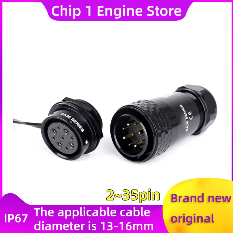 For WEIPU Aviation plug SA28 Outdoor Waterproof Power/industrial Connector 2/3/4/7/8/9/10/12/16/17/20/24/26/35pin Male Female