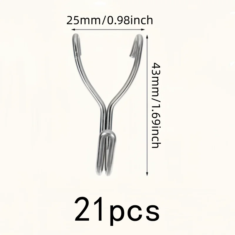 25mm Pegboard Hooks 21 pcs, 304 Stainless Steel, Strong Load Capacity, for Garage Tool Storage, Multipurpose