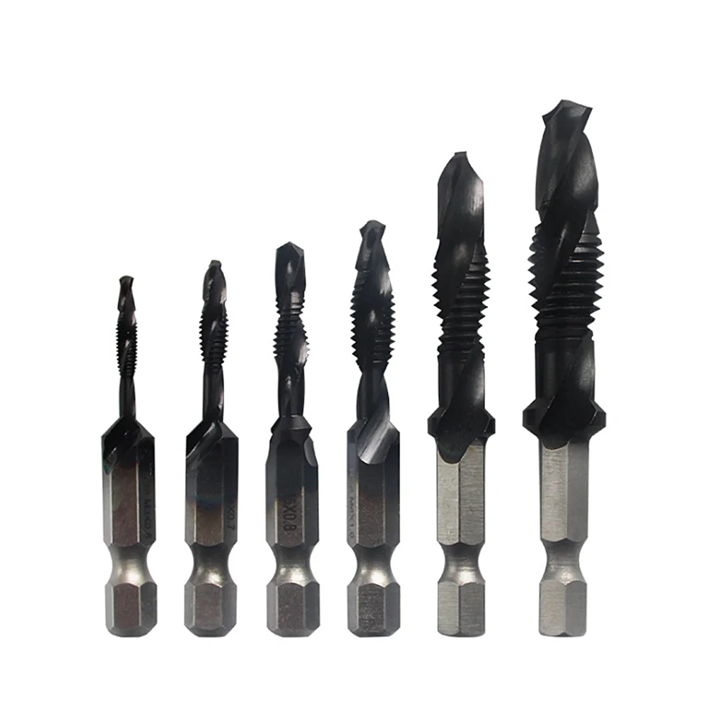 Shank Titanium Plated HSS Screw Thread Metric Tap Drill Bits Screw Machine Compound Tap M3 M4 M5 M6 M8 M10 Hand Tools