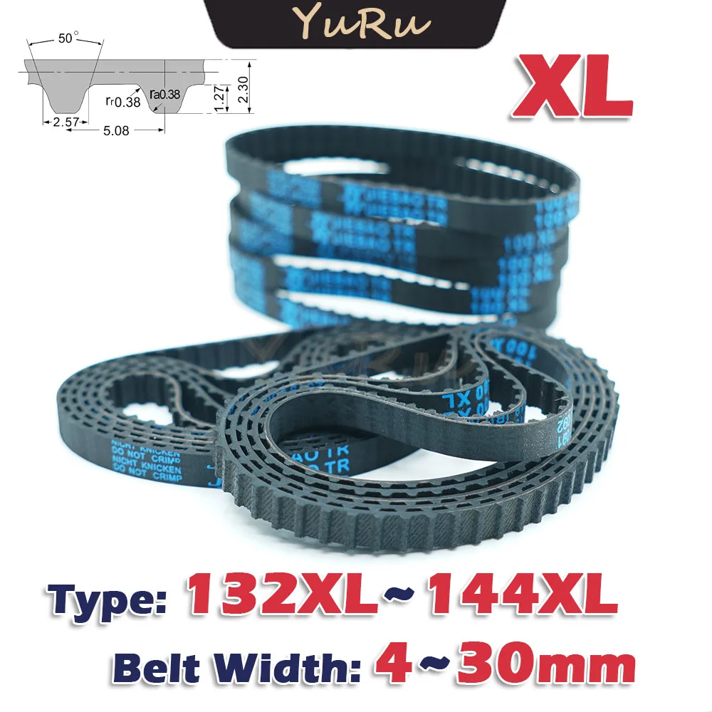 XL Type Closed Loop Rubber Timing Belt 132XL 134XL 136XL 138XL 140XL 142XL 144XL Width 4~30mm Drive Transmission CNC Pitch 5.08