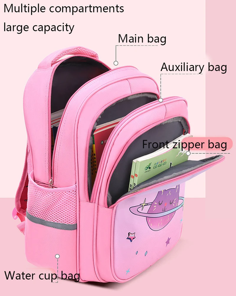 Girls Backpack Kids School Bags for Girls Kawaii Children Cute Cat School Backpack Waterproof Primary Book Bag Mochila Infantil