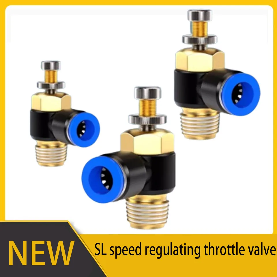 

Pneumatic throttle valve adjustable tracheal joint speed regulating valve cylinder pressure regulation SL4*6/8-M5/02/01