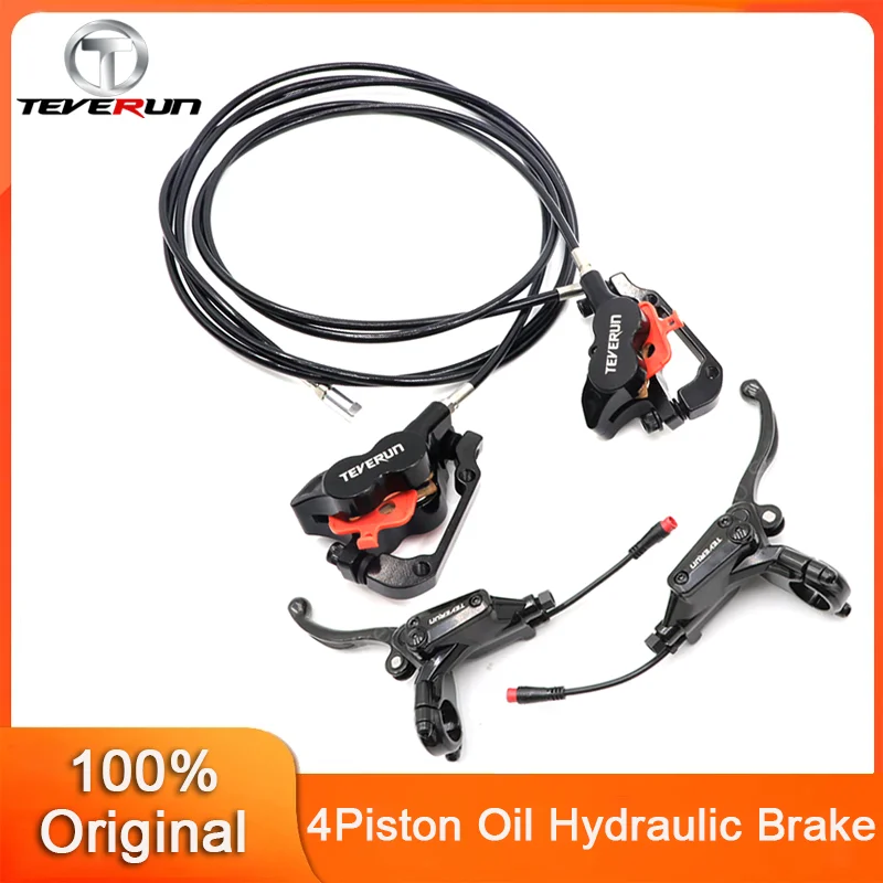 

Original Newest 4 Piston Oil Hydraulic Brake For Teverun Fighter 11+/Supreme/7260R Electric Scooter Brake Caliper Parts