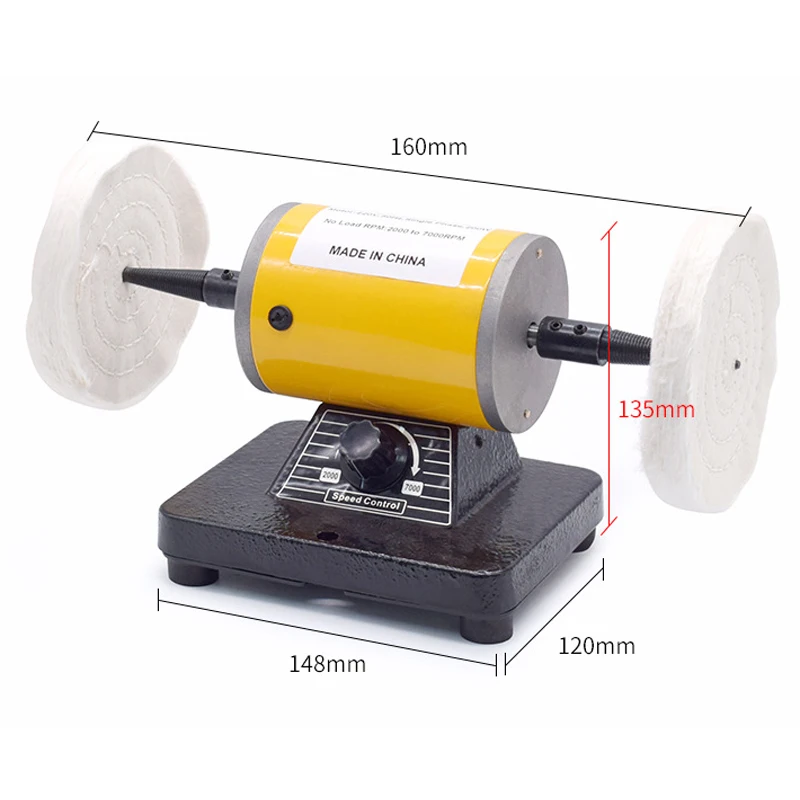 220V 200W Adjustable Speed Mini Polishing Machine For Dental Jewelry Motor Lathe Bench Grinder Kit