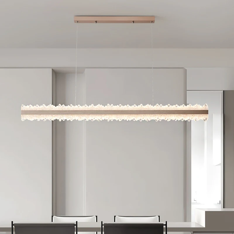 Nordic Led Restaurant Pendant Lights Simple Atmosphere Dining Table One-word Long Chandeliers Modern Home Indoor Lighting Lamps